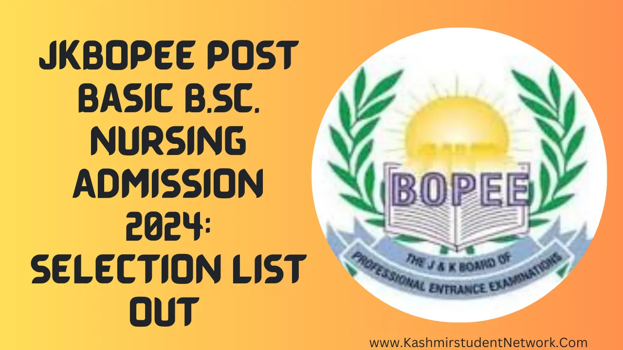 JKBOPEE Post Basic B.Sc. Nursing