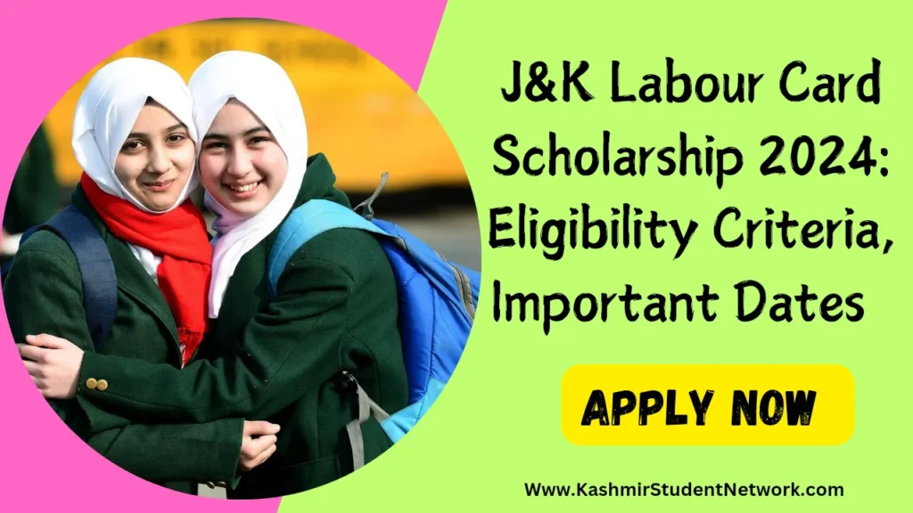 J&K Labour Card Scholarship 2024: Eligibility Criteria, Important Dates