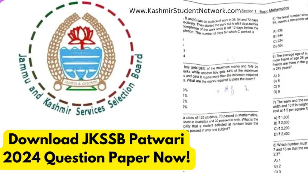 JKSSB Patwari 2024 Preparation: Syllabus, Tips, & Mock Tests 